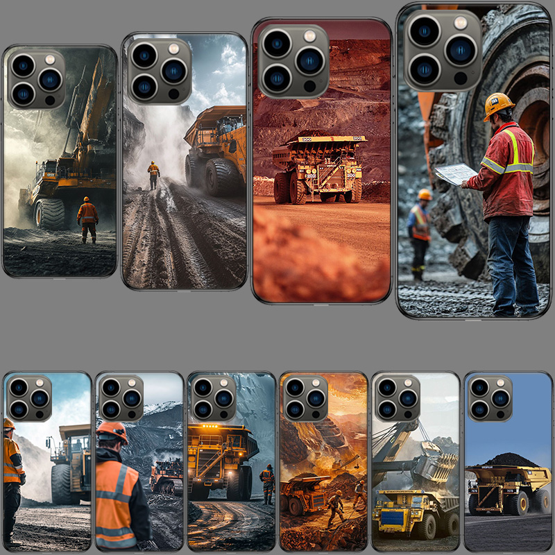 Dump Truck Heavy Equipment - ヘビーデューティーダンプトラック機器検査用iPhoneケース iPhone 16E 15 Pro 14
