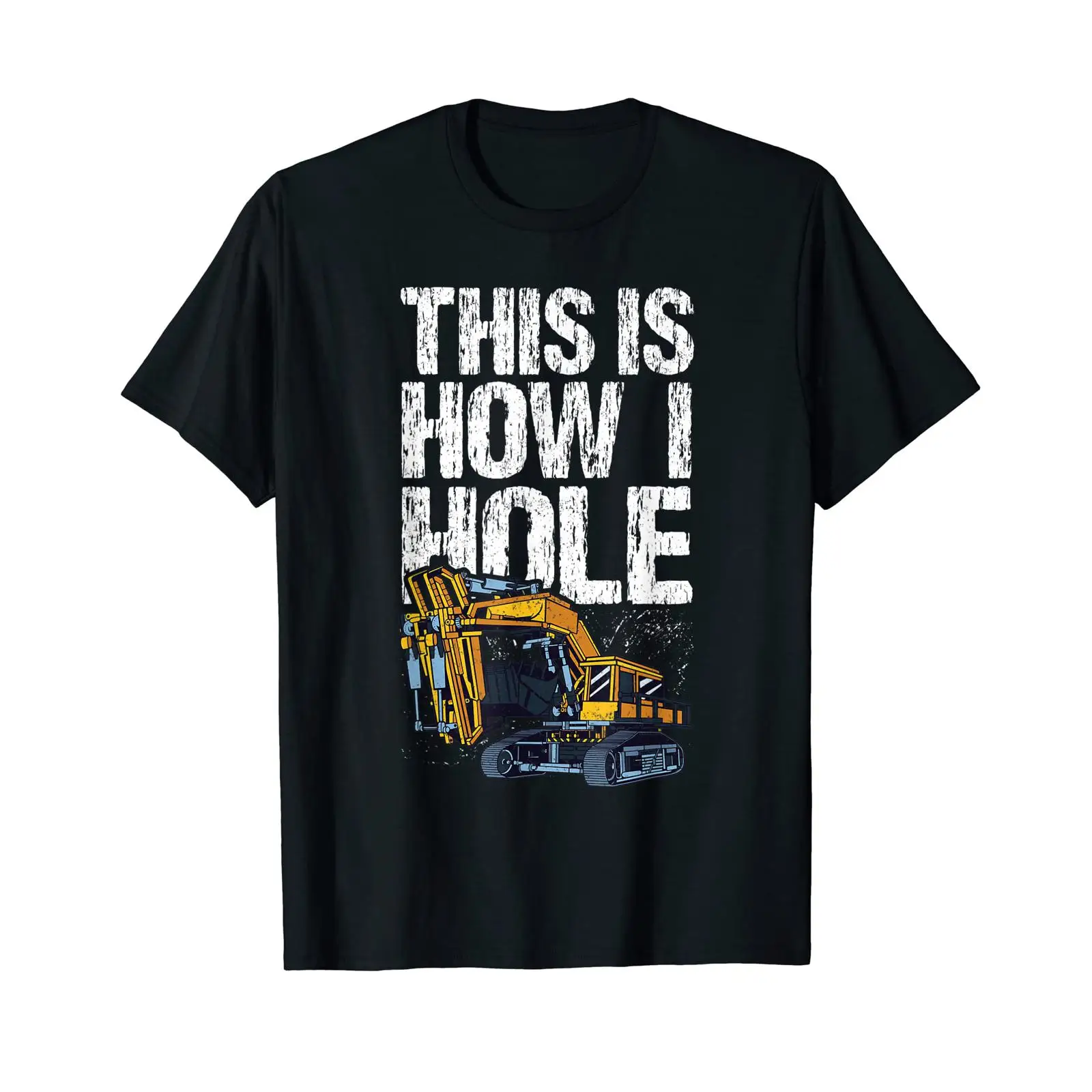 Heavy Equipment Operator Shirts - ディガー重機オペレーター掘削機Tシャツヴィンテージウォッシュ加工カジュアルストレッチ素材通気性のあるトップス普段着に最適