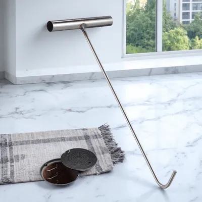 Manhole Cover Lifting - ステンレス鋼製T字型マンホールカバーフック、頑丈なリフトツール、浄化槽ライザー蓋カバー、ローラーシャッタードア用プルツール