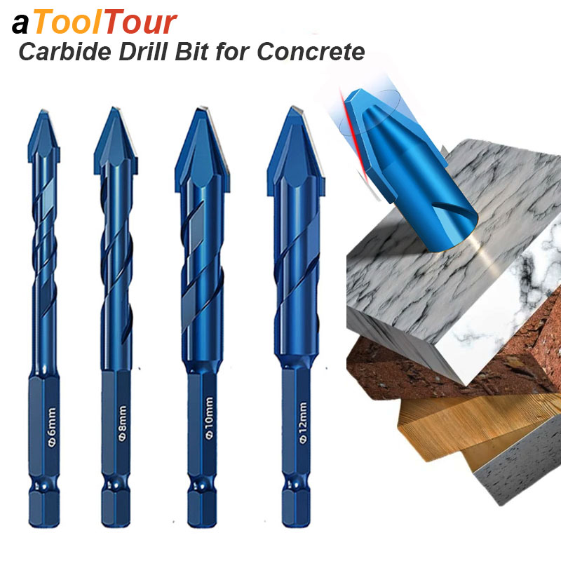Concrete Breaker Demolition - 石積みコンクリート用スパイラルドリルビット、ガラス、セラミックタイル、レンガ、プラスチック、木材、石積み、硬質合金、壁穴カッターソーDIY用偏心ドリルビット