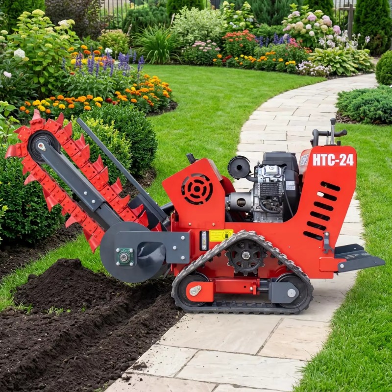 Trencher Machine Small - 750mm掘削深度の乗用チェーン式トレンチャー販売中 工場価格 小型携帯式溝堀機 灌漑・配管工事用