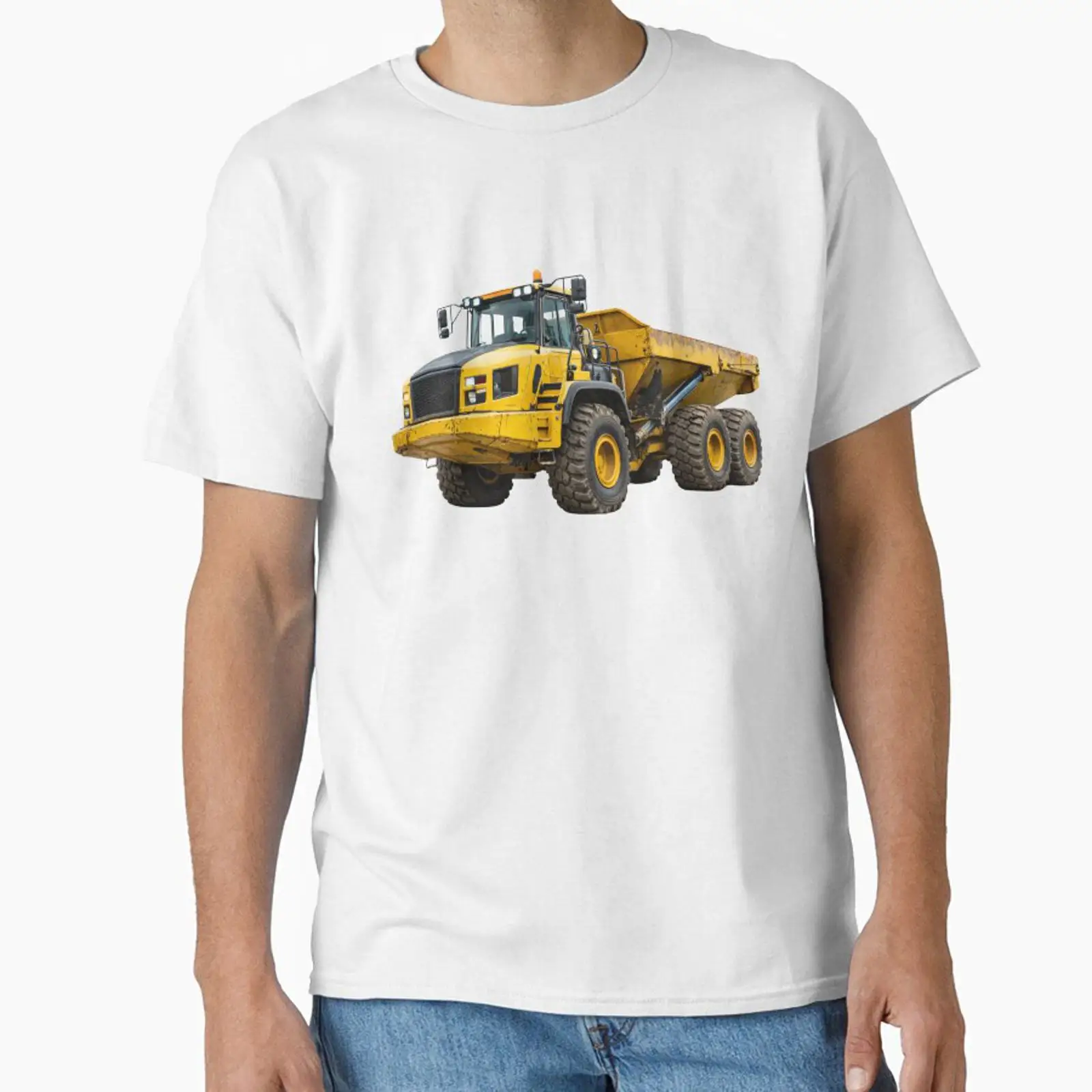 Dump Truck Heavy Equipment - 関節式ダンプトラック重機イラスト ラデック社がデザイン・販売するヴィンテージ風ウォッシュ加工の快適なストリートウェアファッション