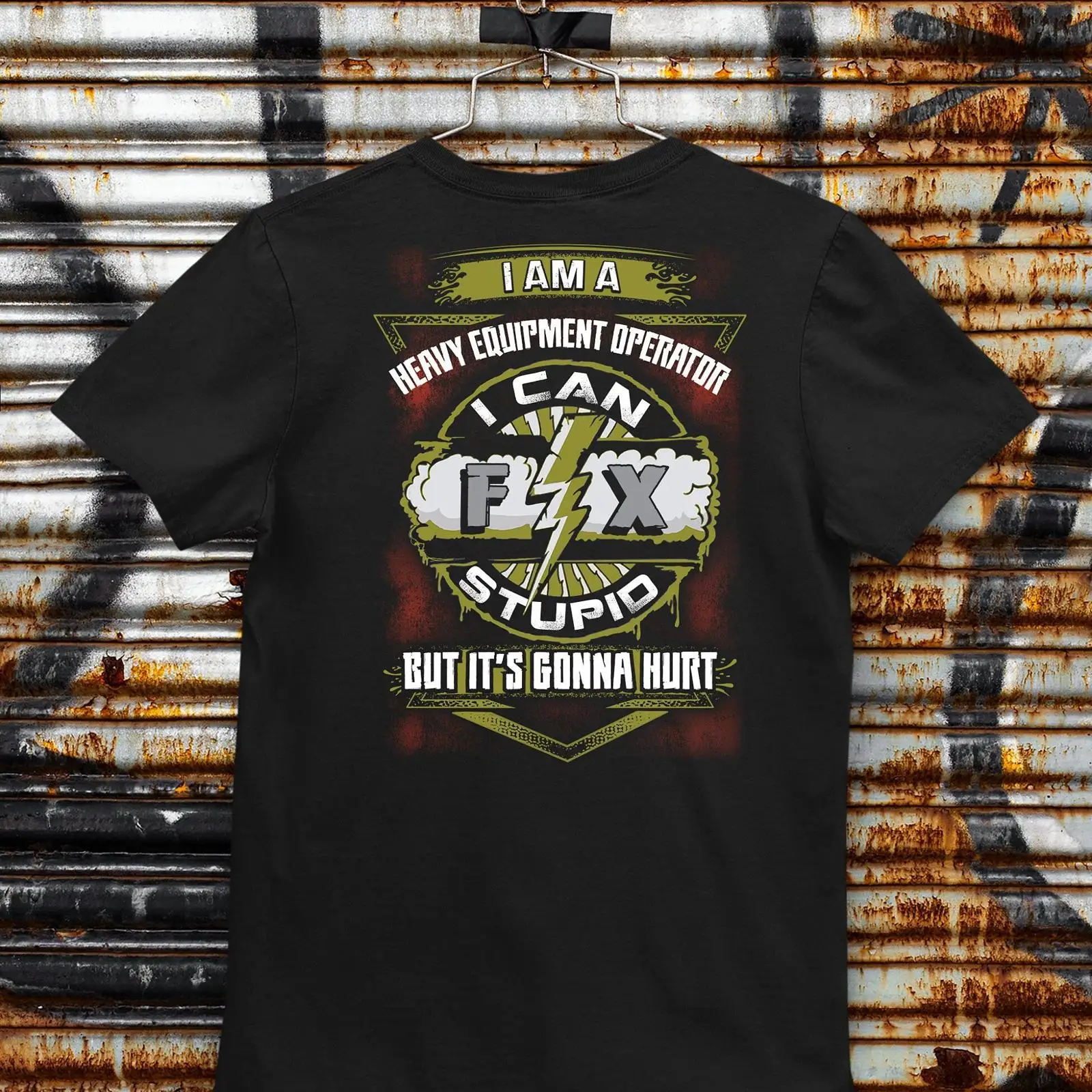 Heavy Equipment Operator Shirts - 私は重機操作員です。愚かな面白いスローガンを修正できるカジュアルTシャツ、ヴィンテージウォッシュ加工、多用途で伸縮性のあるファッション。