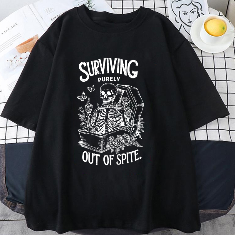 面白い「純粋に怒りのため生き残った」プリントTシャツ メンズ - Heavy Equipment Operator Shirts のレビューと価格