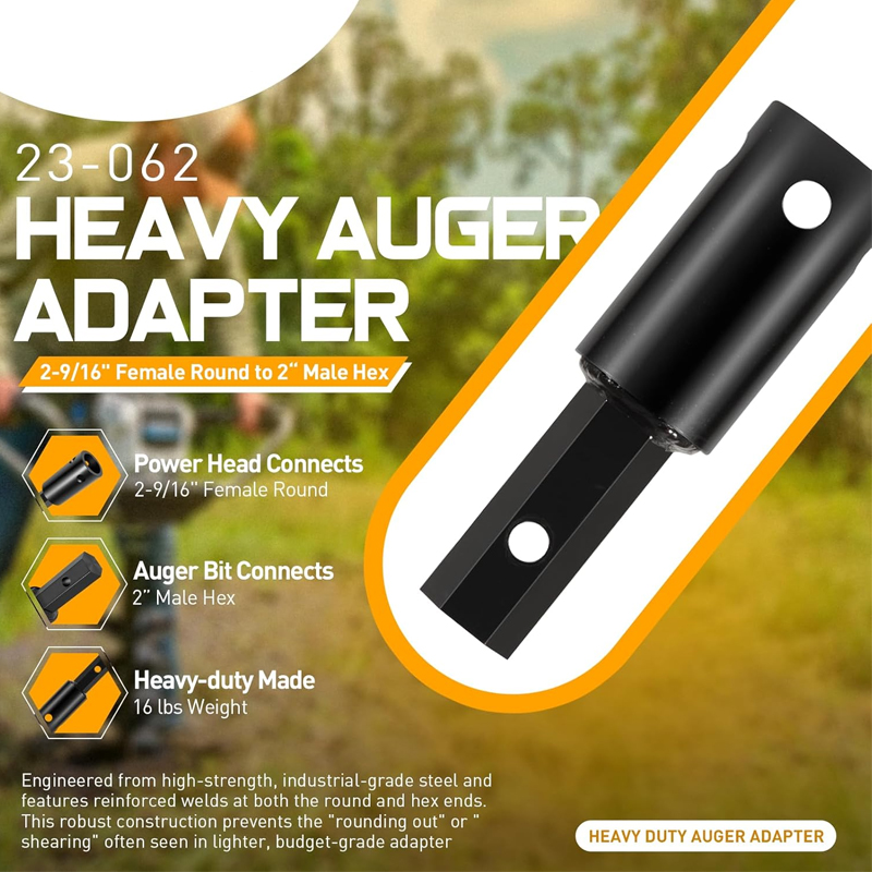 (2-9/16インチ メス丸型から2インチ オス六角形) 高 - Post Hole Digger のレビューと価格