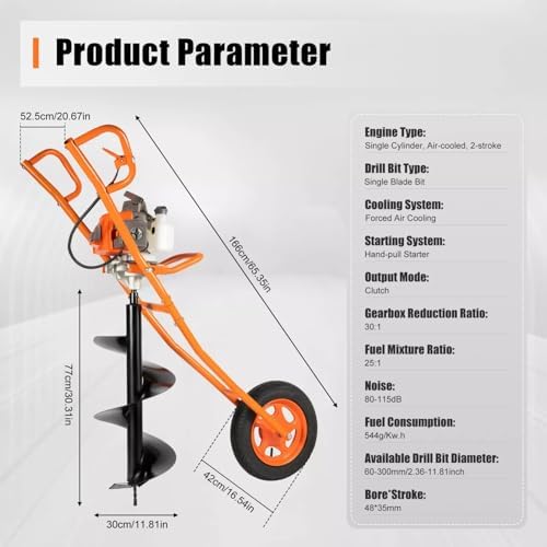 ポストホールディガー、63CC 3HP 2ストロークガソリン - Post Hole Digger のレビューと価格