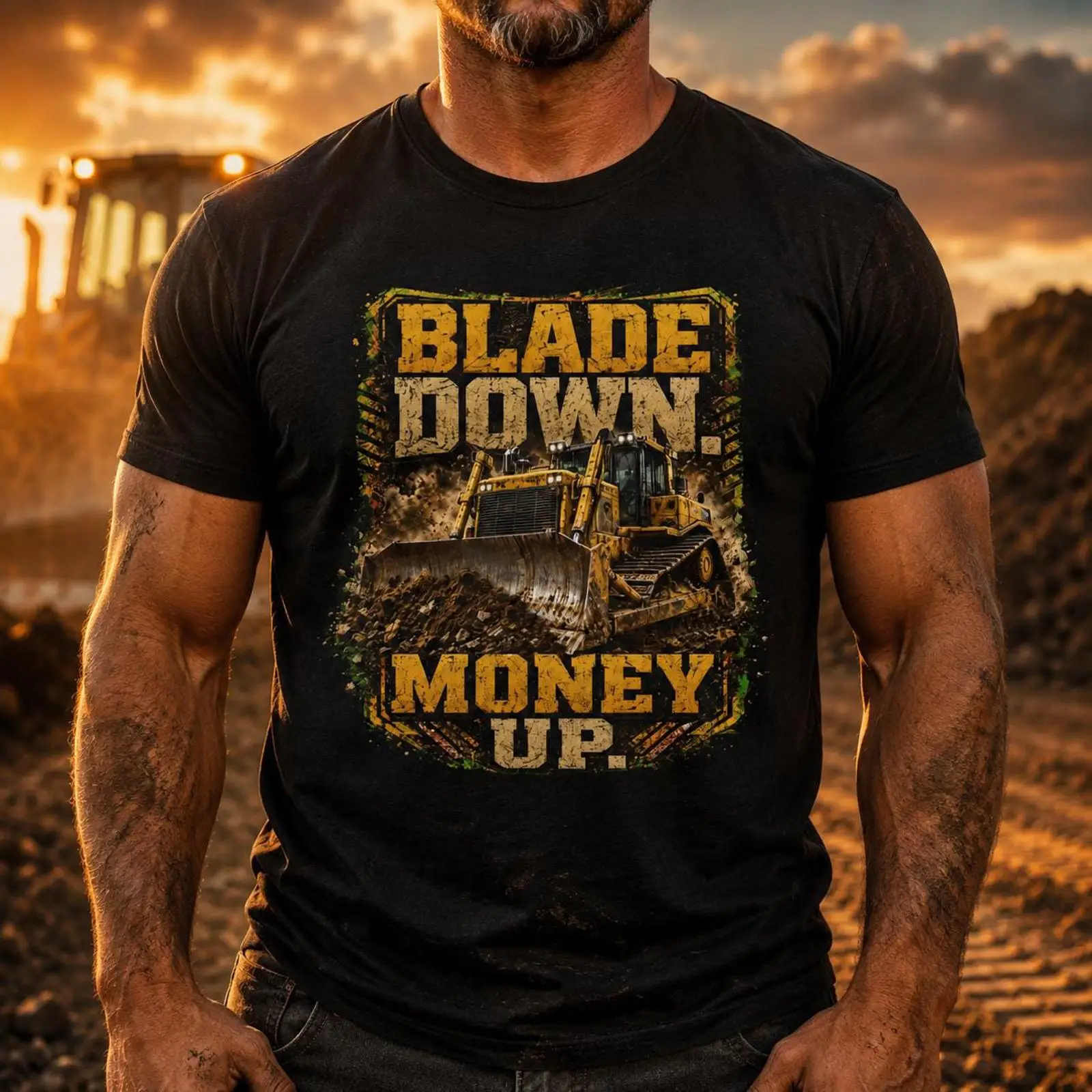 ブレードダウンマネーアップブルドーザーオペレーターTシャツ重 - Heavy Equipment Operator Shirts のレビューと価格