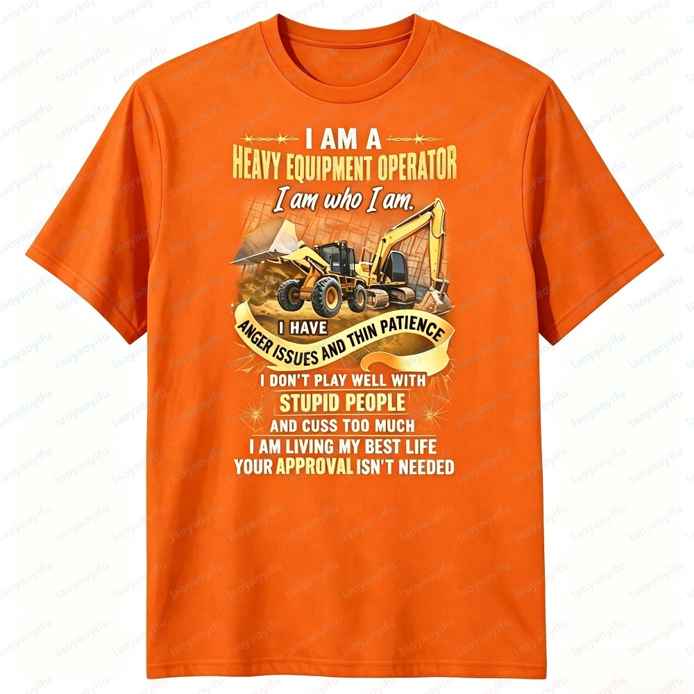 男性夏半袖ファッション重機オペレーター Tシャツリビングベス - Heavy Equipment Operator Shirts のレビューと価格