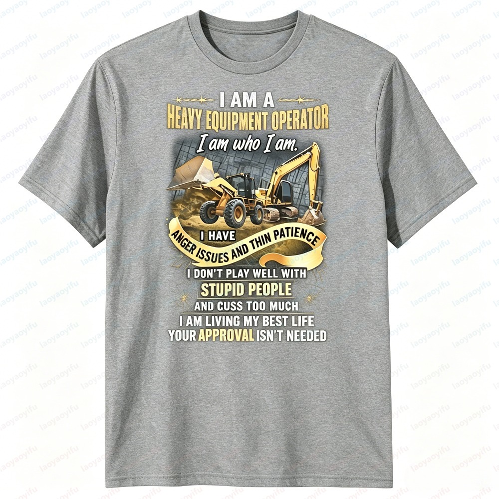 男性夏半袖ファッション重機オペレーター Tシャツリビングベス - Heavy Equipment Operator Shirts のレビューと価格