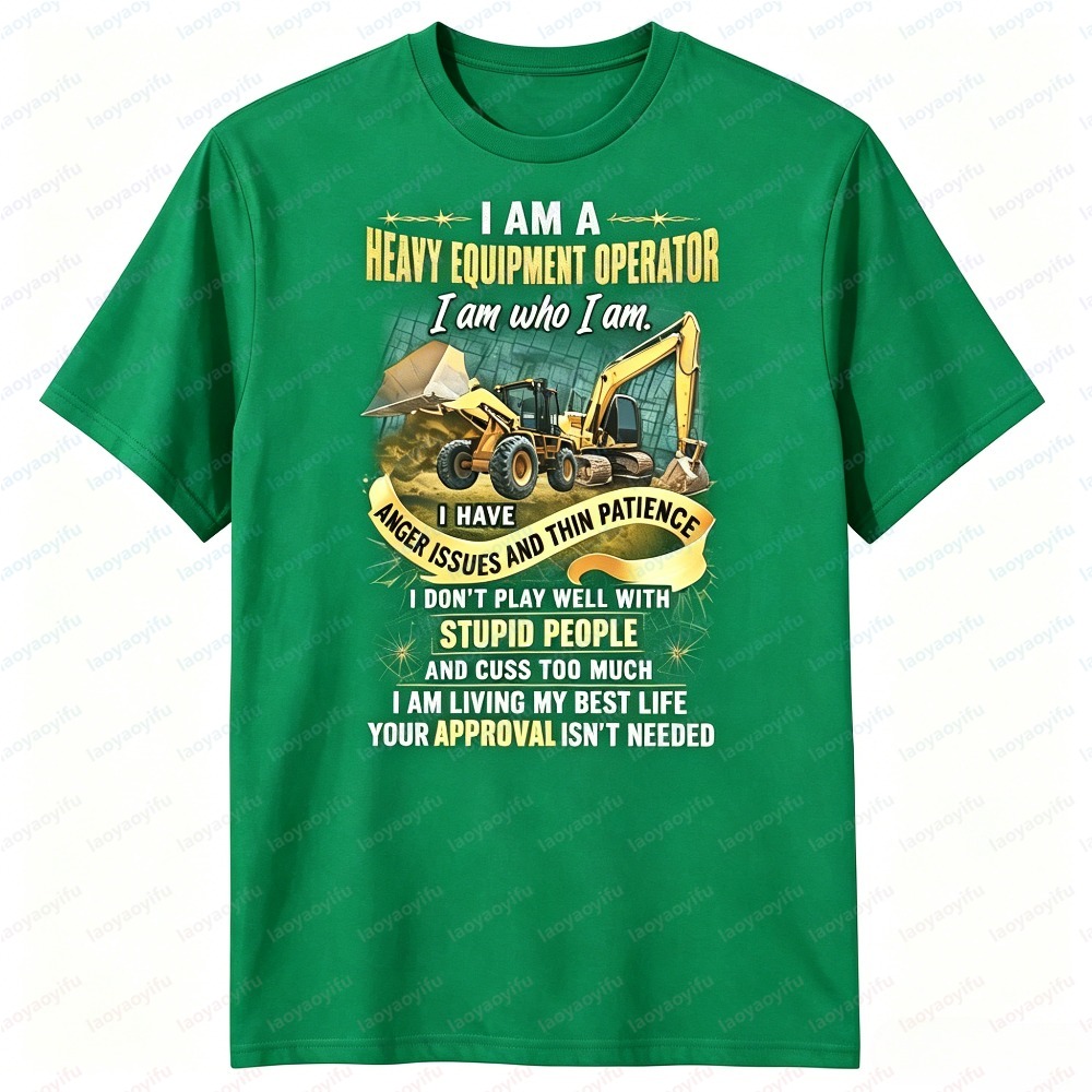男性夏半袖ファッション重機オペレーター Tシャツリビングベス - Heavy Equipment Operator Shirts のレビューと価格