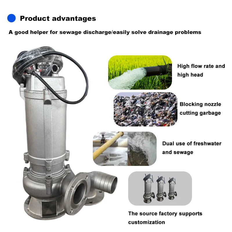 卸売ステンレス製ノンクロッグ水中ポンプ（泥水・汚水用）工業排 - Submersible Pump Sewage のレビューと価格