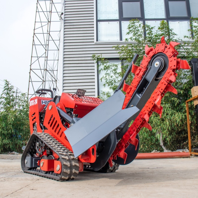 ゴムクローラ式トレンチャー小型溝堀機ミニスキッドステア歩行式 - Trencher Machine Small のレビューと価格