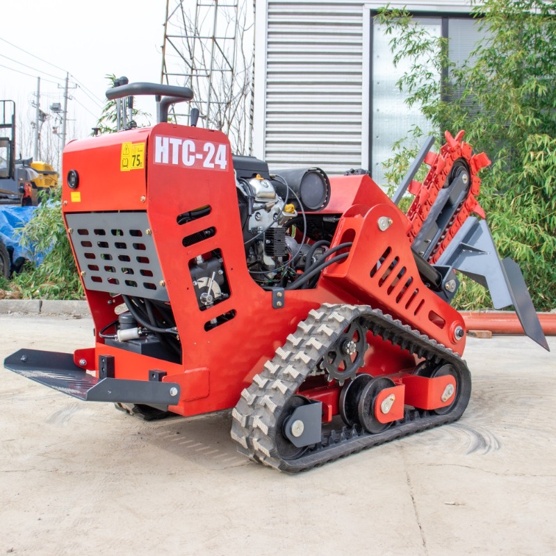 ゴムクローラ式トレンチャー小型溝堀機ミニスキッドステア歩行式 - Trencher Machine Small のレビューと価格