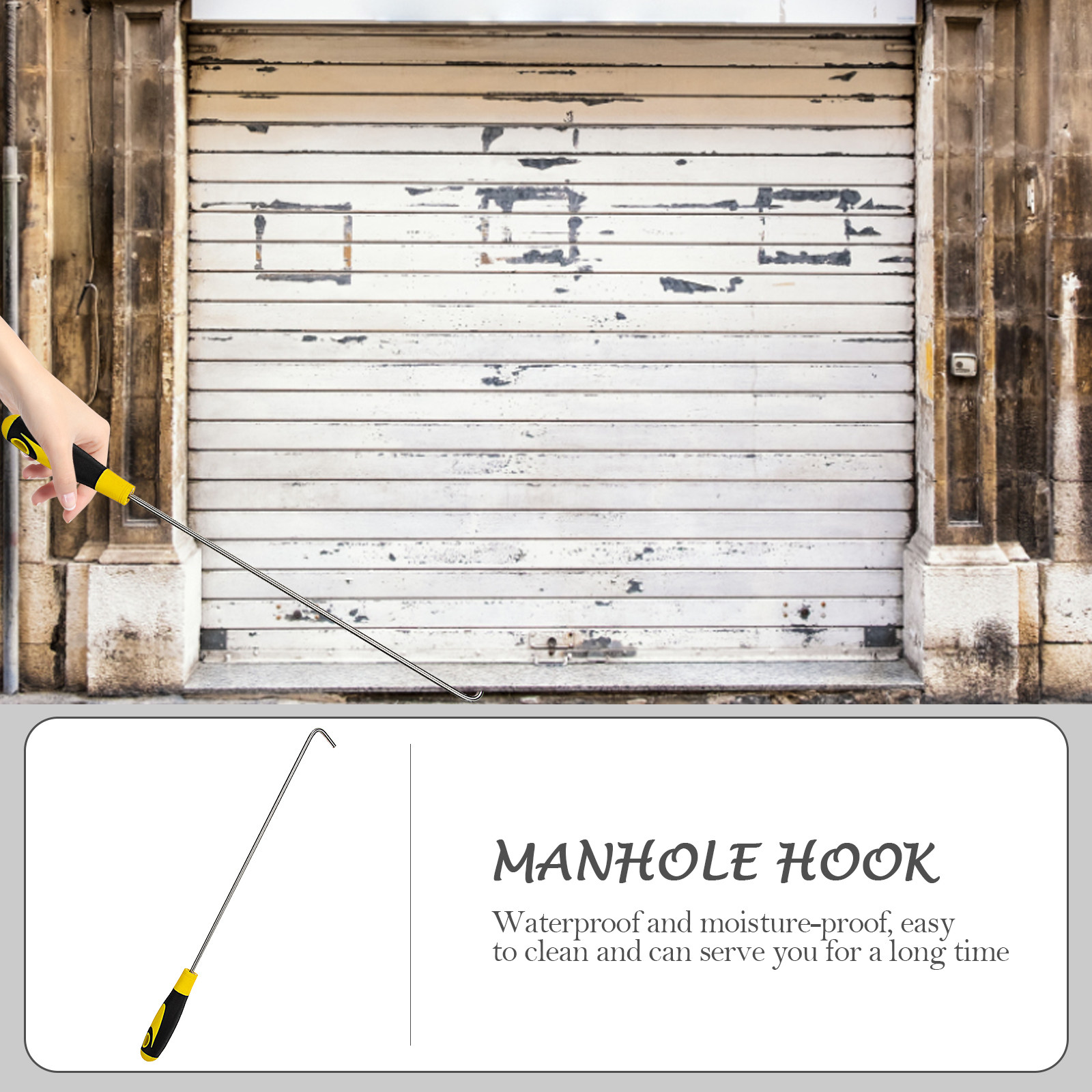 マンホールカバーフック プレミアムスチール製、滑らかな研磨ゴ - Manhole Cover Lifting のレビューと価格