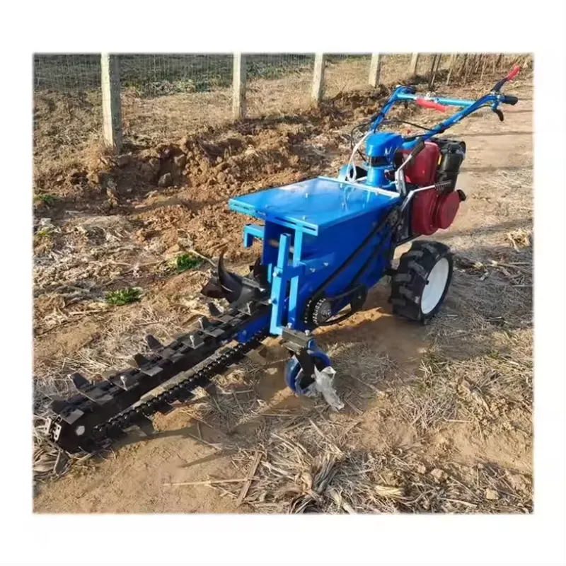 ダブルチェーン小型ハンドトレンチャー果樹園用歩行式掘削機 - Trencher Machine Small のレビューと価格
