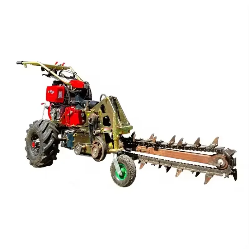 ダブルチェーン小型ハンドトレンチャー果樹園用歩行式掘削機 - Trencher Machine Small のレビューと価格