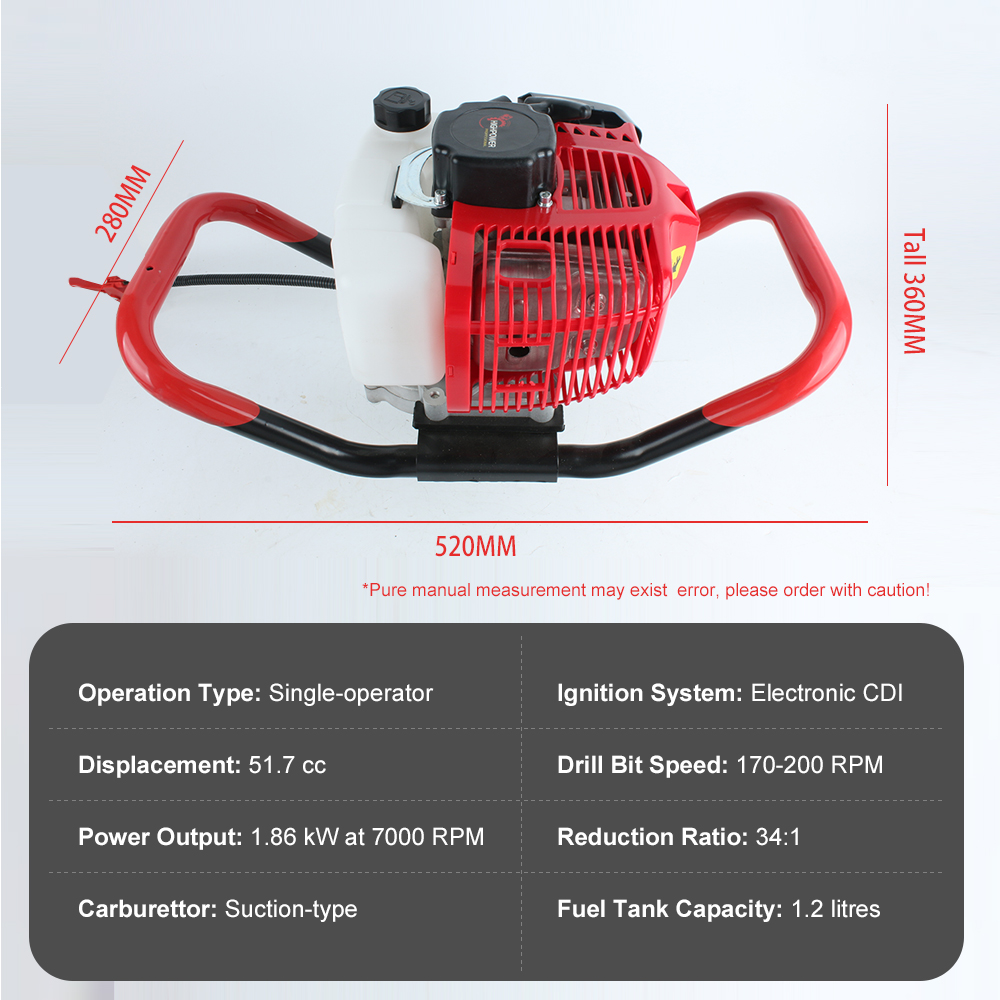 1.86KWガス式アースオーガー、プロ仕様穴掘り機、頑丈な2 - Post Hole Digger のレビューと価格