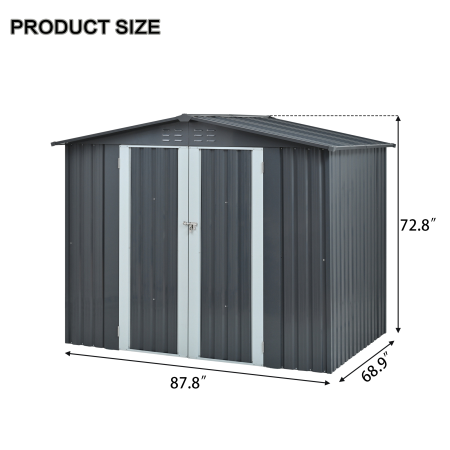 金属製の収納庫（ダブルドア付き）、頑丈な亜鉛メッキ鋼製屋外ガ - Heavy Equipment Storage Yard のレビューと価格