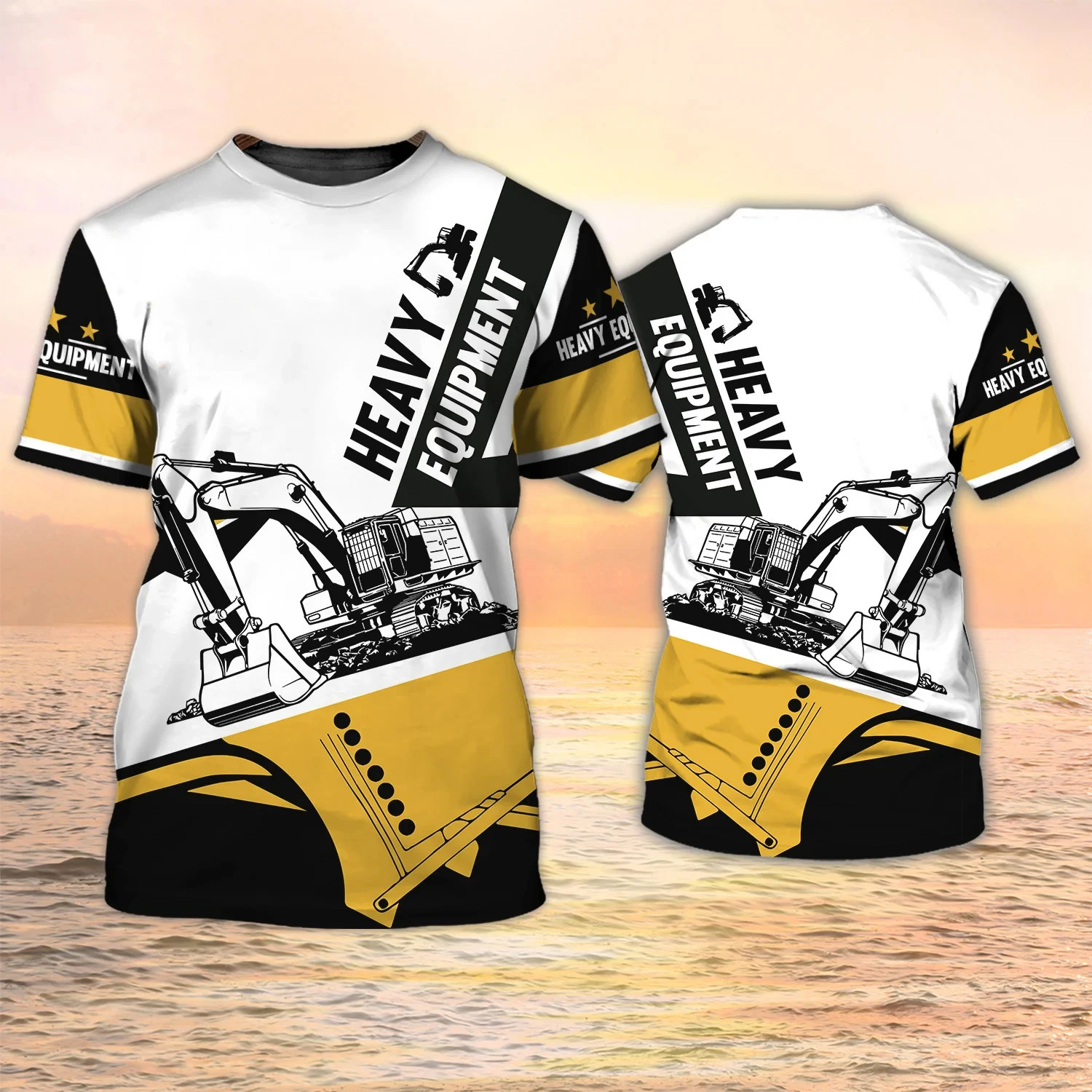 掘削機 Tシャツ重機オペレーター 3D プリント少年少女ファ - Heavy Equipment Operator Shirts のレビューと価格
