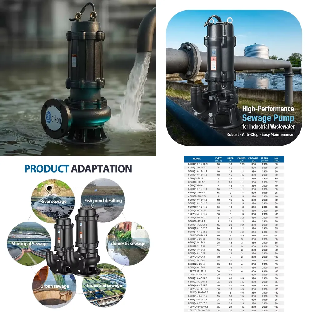 5台の0.75 Kw水中汚水ポンプ、1インチ出口、海洋廃水、 - Submersible Pump Sewage のレビューと価格