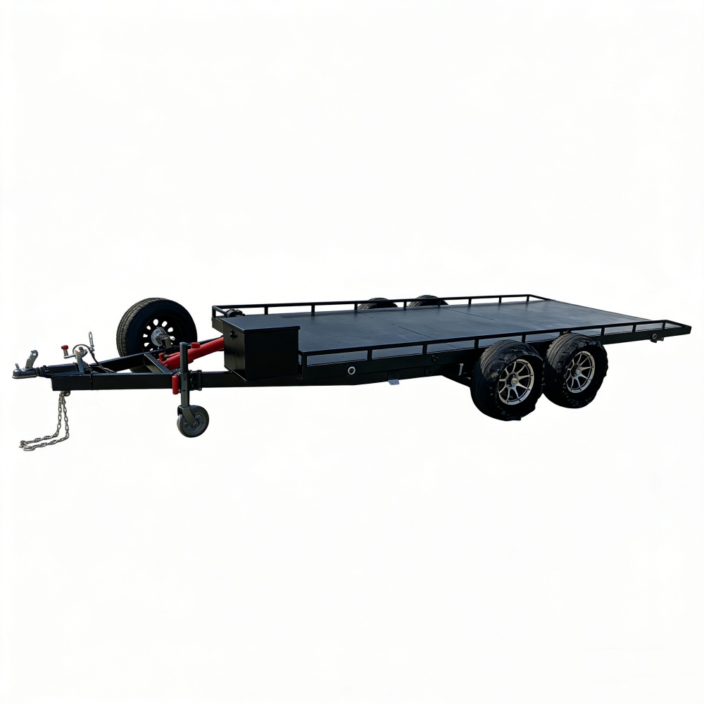 頑丈な二重車軸スチール製カーキャリアトレーラー、電子ブレーキ - Heavy Equipment Haulers のレビューと価格