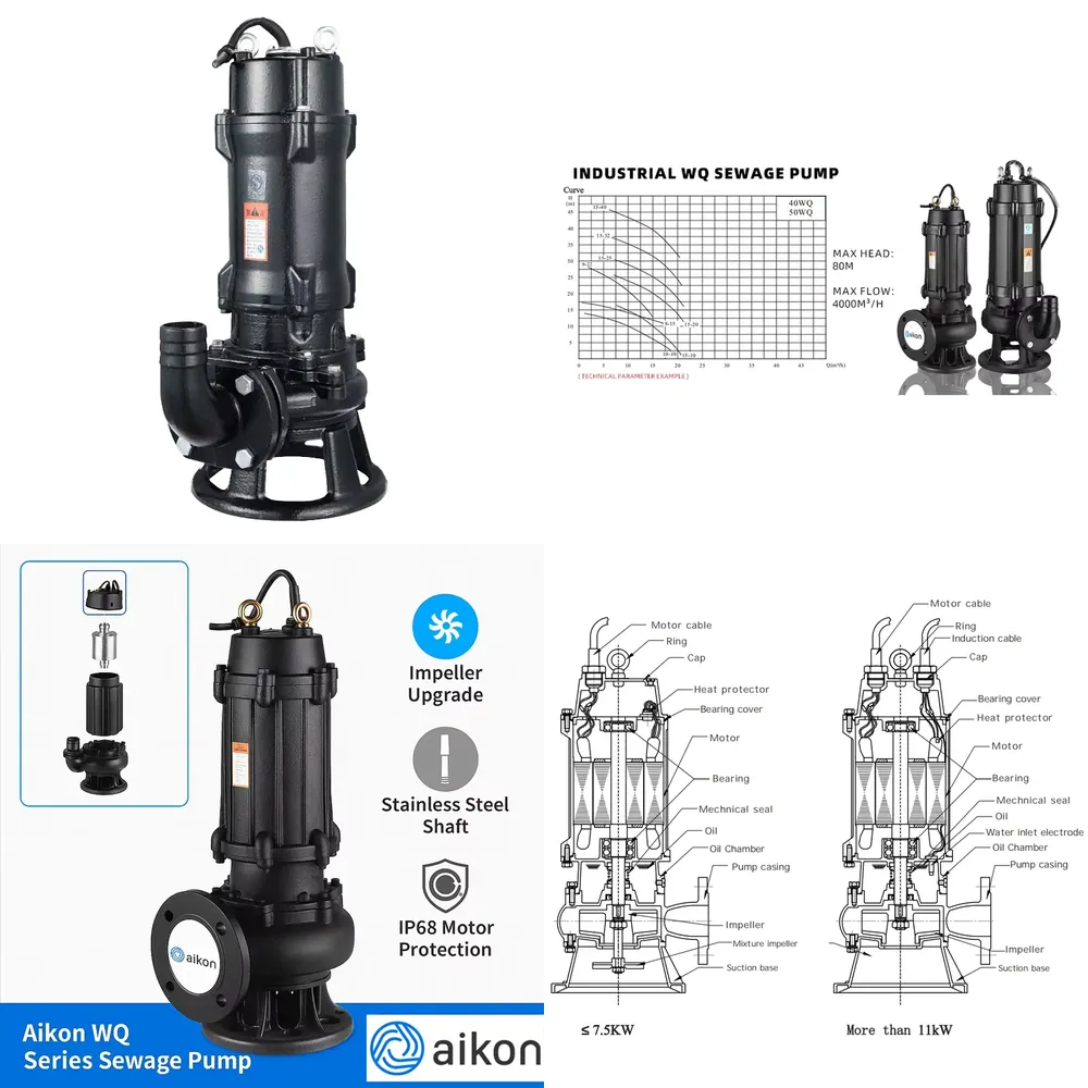 電動水中ステンレス鋼製下水ポンプ 0.75Kw 高圧全自動制 - Submersible Pump Sewage のレビューと価格